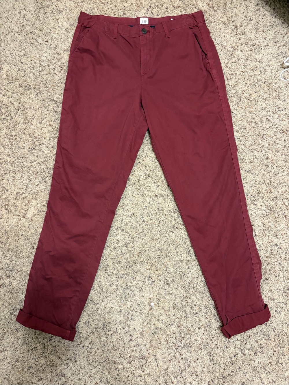 Gap Women’s Maroon Straight Leg Girlfriend Chino Pants